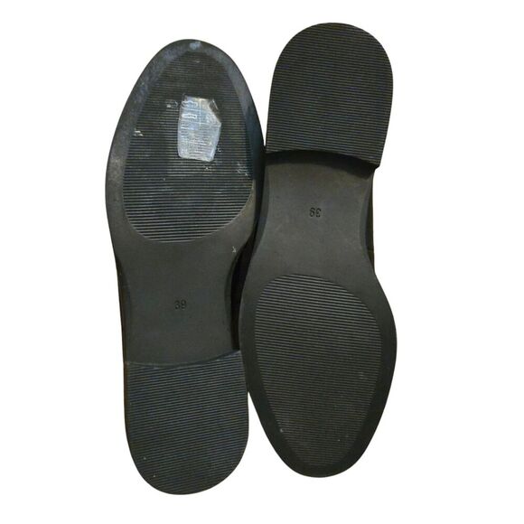 H&M Loafers Size 8/39 Horse Bit Buckle Shoe Black/Gold Preppy Old Money - Picture 12 of 13